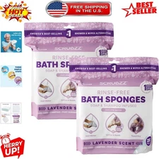 Lavender Disposable No Rinse Bathing Wipes - 50 Count for Sensitive Skin