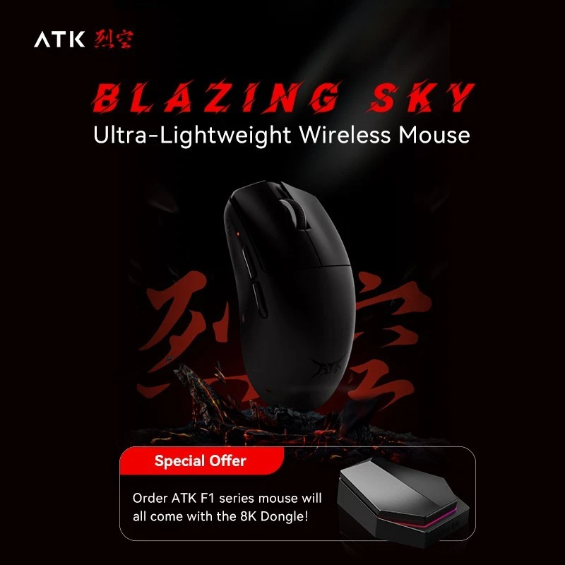ATK Blazing Sky F1 Extreme Gaming Mouse – 35g PAW3950 Ultra Wireless Mouse - Image 2 of 4