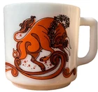 Vintage 1976 "Taurus" Zodiac Sign Milk Glass Coffee Mug Signed “KMA”