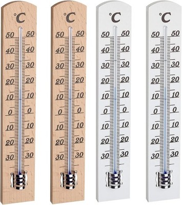 TFA Dostmann Thermometer-Set aus Holz, Buche, 95.1031, zur Innentemperatur