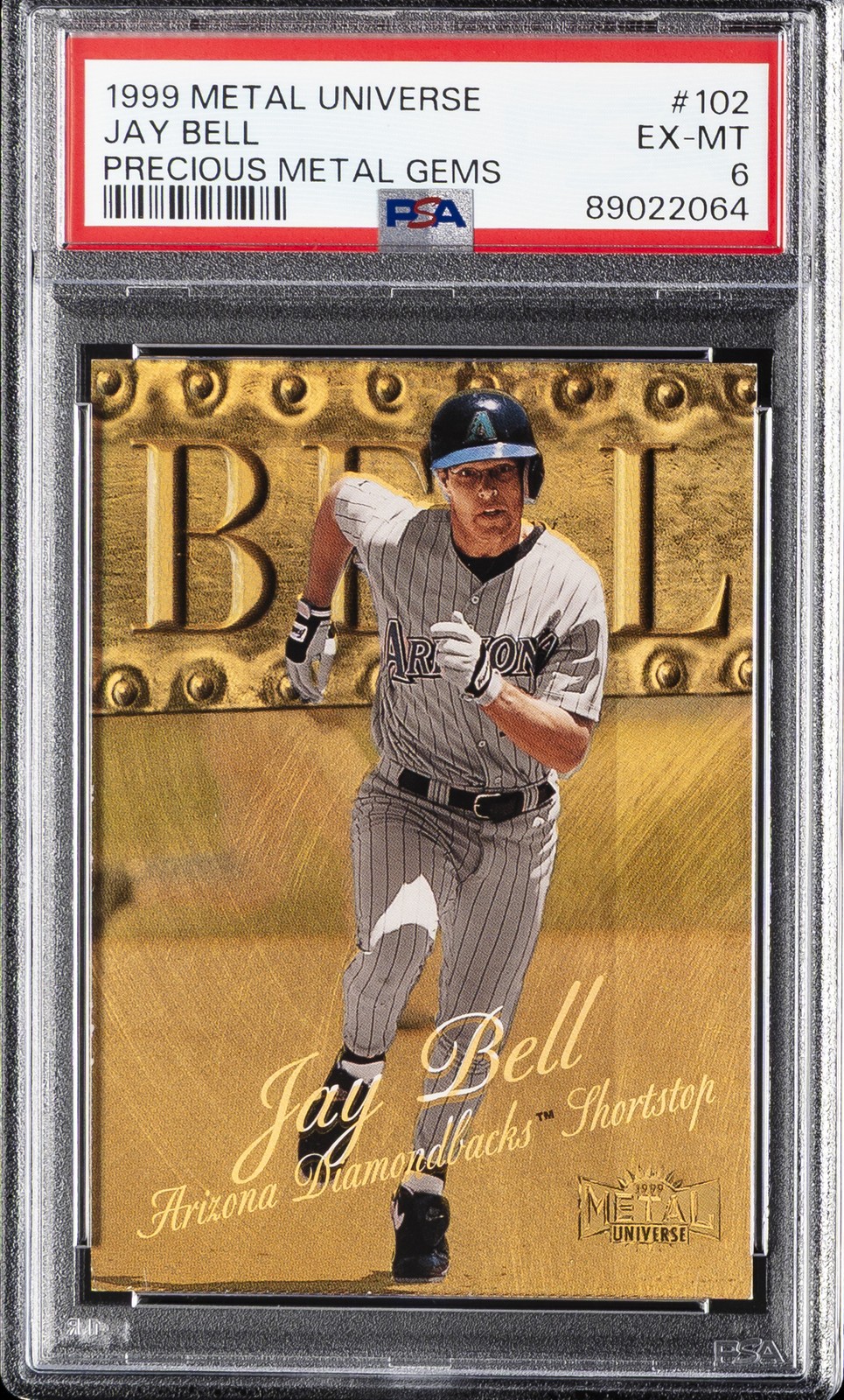 1999 METAL UNIVERSE PRECIOUS METAL GEMS #102 JAY BELL 20/50 PSA 6