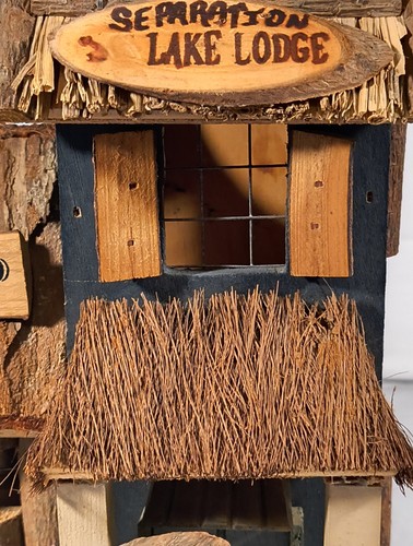 Casetta da pesca in legno arte popolare rustica vintage fatta a mano decorazione voliera - Foto 10 di 15