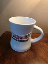 Krispy Kreme Doughnuts White Coffee Mug Raised Logo Great Condition 
