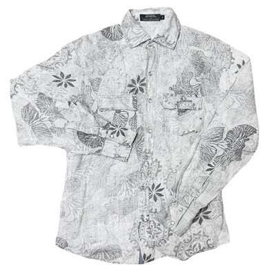 Rohit Gandhi-Rahul Khanna India Fashion Week Wills Mens Linen Snap Shirt RARE