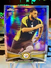2012 Mike Adams Topps Chrome Prism Refractor /216 Rookie Card #197 Steelers. rookie card picture