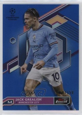 2022 Topps Finest UEFA Club Competitions Blue Refractor /150 Jack Grealish 0b0g