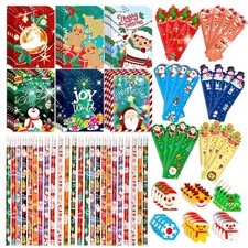 96 Pcs Christmas School Stationery Set Xmas Classroom Exchange Red, Green