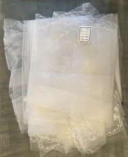 Lot 4 Vintage French Embroidered Bridal Wedding Veils New Old NOS Made in France