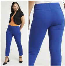 Betabrand Pants Womens Medium Long Blue Hepburn Dress Yoga Comfort Ponte Pull On