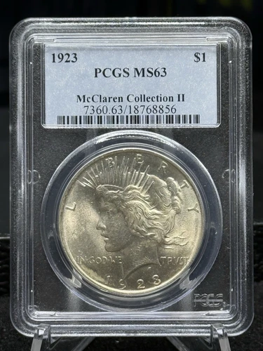 1923-P $1 Peace Silver Dollar PCGS MS 63 | McClaren Collection II UNC