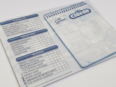 The Simpsons Cluedo Detektivnotizen - 25 Blatt Notizblock - Ersatzteile