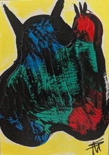 ACEO Cat Painting Original Collectible Modern Art By Samantha McLean