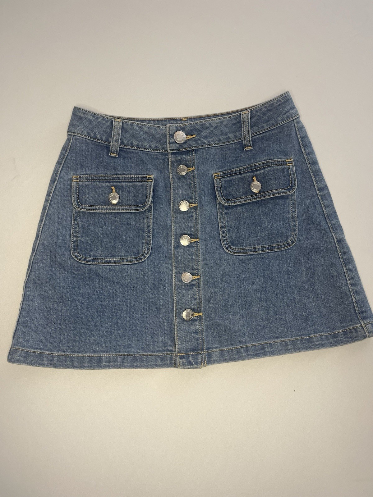 American Eagle Denim Button Down Short Skirt Size… - image 1