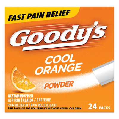 Goody's Extra Strength Cool Orange Headache Powder 24 Stick Packs Fast Relief