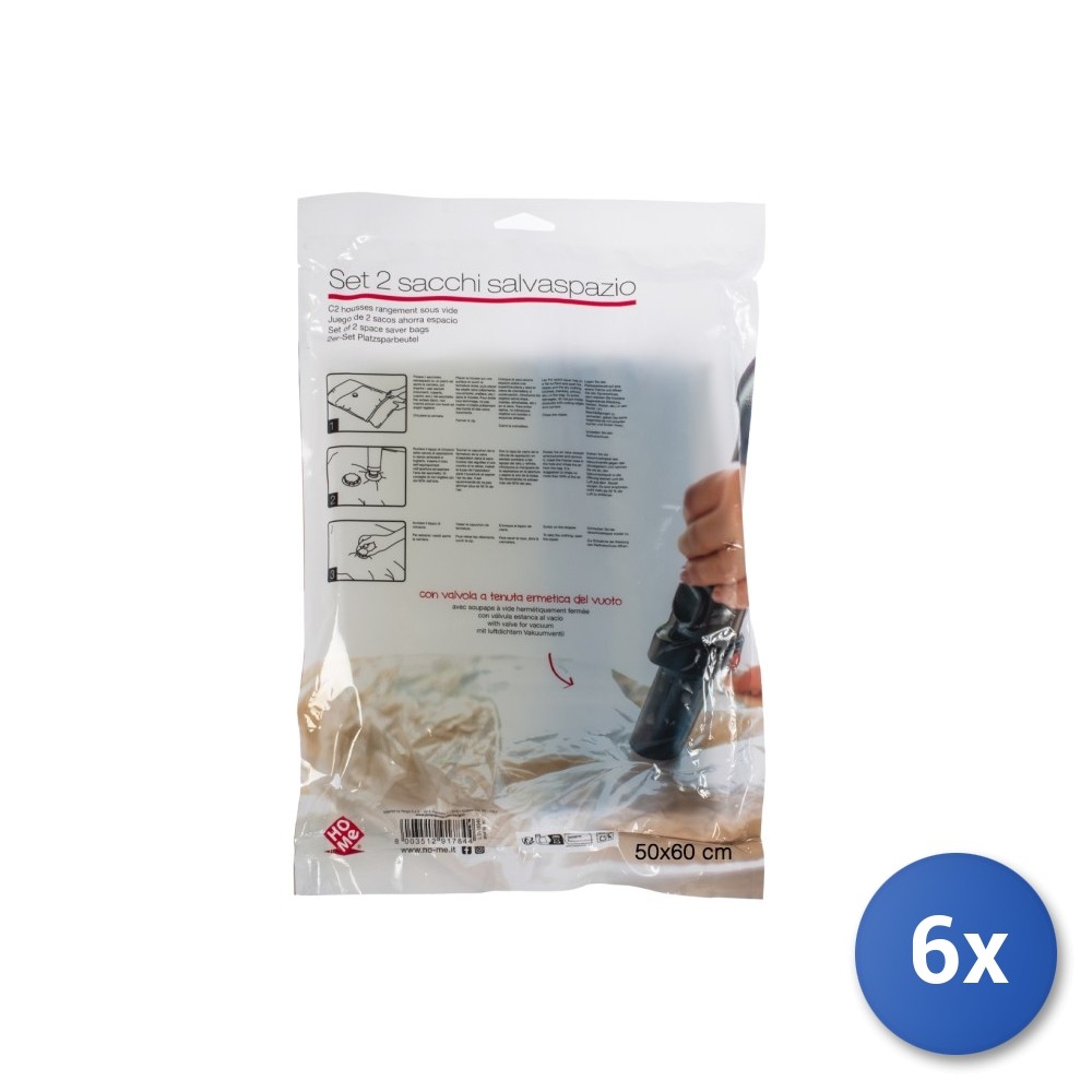 Set Organizzazione Armadio 12 Sacchi Sottovuoto 50x60