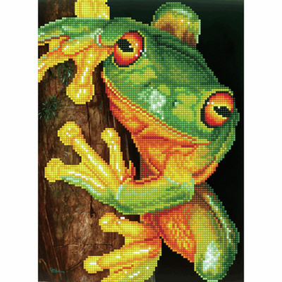 Diamond Dotz - Diamond Painting Set - Grüner Laubfrosch 27 x 37 cm
