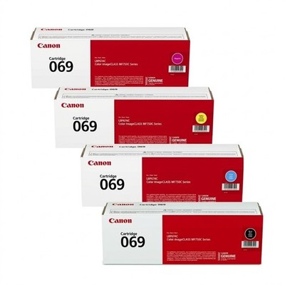 Canon 069 Toner Set   Full Set CMYK (Black, Cyan, Magenta, Yellow)   New/Compati