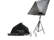 HPUSN Studio Lighting Tripod with 2 LED Bulbs   Photo  Video Light Stand Kit
