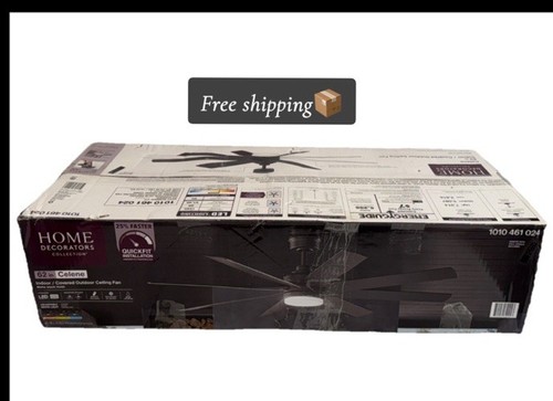 NeHome Decorators Collection Celene II62" Indoor/Outdoor Matte Black Ceiling Fan