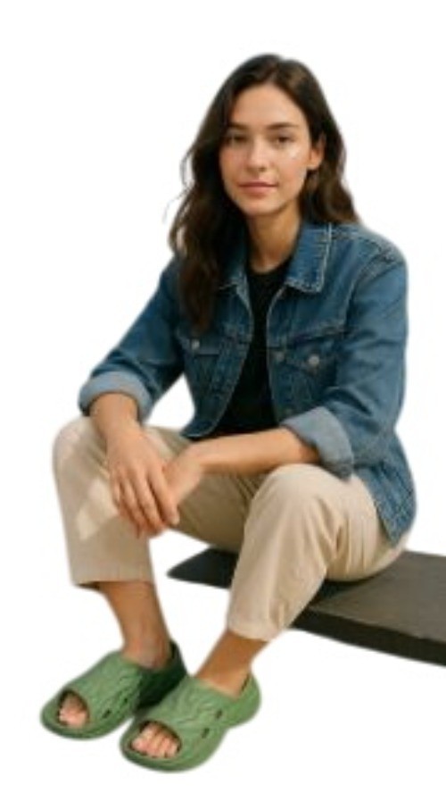 MERRELL Merrill taglia 10 ciabatte slip on unisex trendy interno esterno comode verde