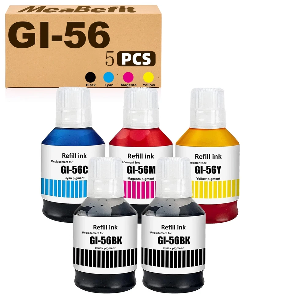 MEABEFIT Inchiostro inchiostro di ricarica per Canon Maxify GX3050 GX6050 GX7050 GX7050X GX7055 GI-56