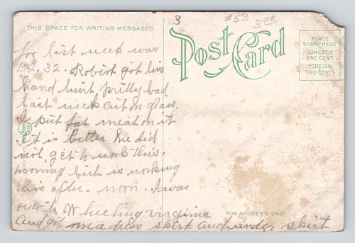 Postcard South Bellaire M. E. Church Bellaire Ohio - Picture 2 of 2