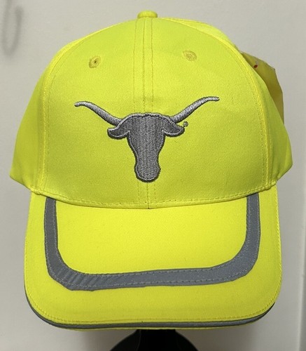 Verstellbare Texas Longhorns Highlighter gelb reflektierendes Logo Mütze Kappe Schulleiter - Bild 1 von 7
