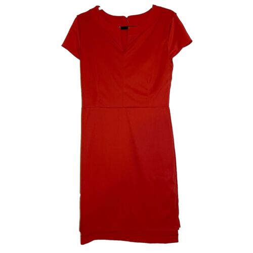 Abito donna Banana Republic nuovo taglia 8 rosso cappuccio manica tubino lunghezza ginocchio foderato - Foto 7 di 14