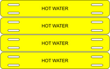 Pipe Identification Tag Marker Label - Hot Water - 4 Per Card