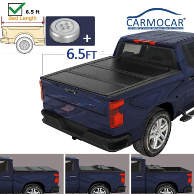Aluminum Frame Tri-Fold Hard Tonneau Cover 6.5ft Bed For 07-14 Silverado/Sierra 