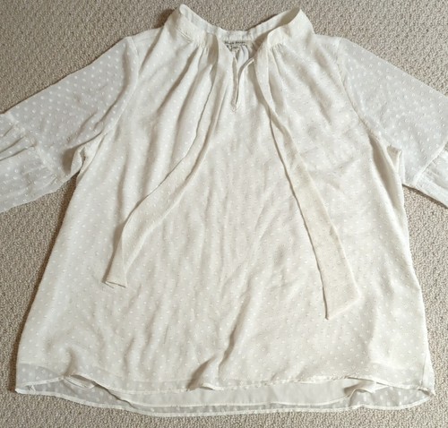 Black Rainn Womens Size 1X White 100% Polyester Long Sleeve Shirt 23 - Picture 3 of 8