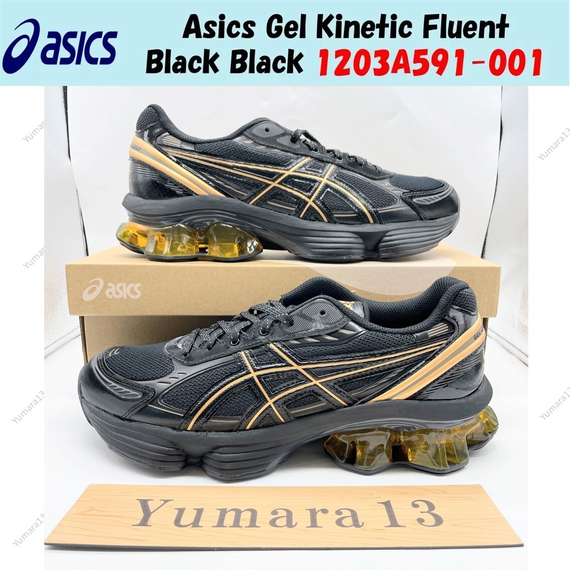 Asics Gel Kinetic Fluent Black Black 1203A591-001 Men's Size | eBay
