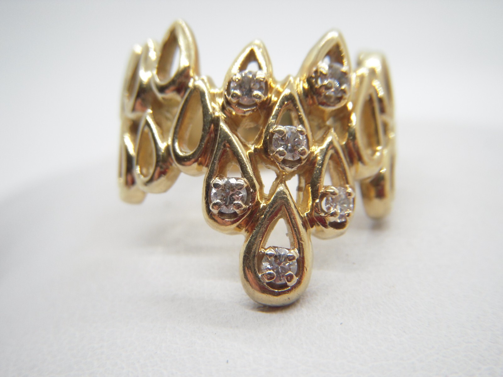 Custom Dinner Rings 18k Solid Gold Multi Diamond Custom Made Dinner Ring Size 8 SAVE 2,200 ...