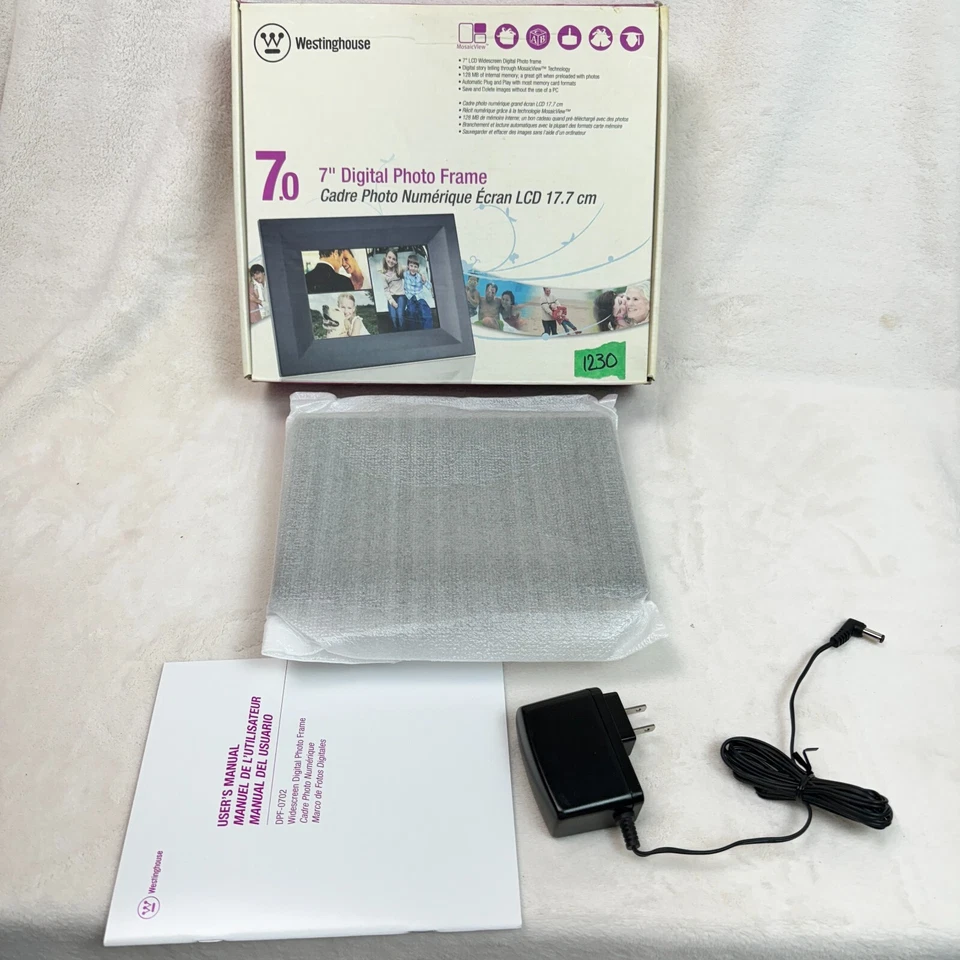 Westinghouse 7" Digital Photo Frame Model DPF-0702 128mb flash Memory - New - Image 4 of 4
