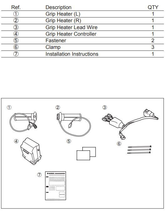 2023-2024 Genuine Suzuki V-Strom 800/DE Heated Hand Grip Set