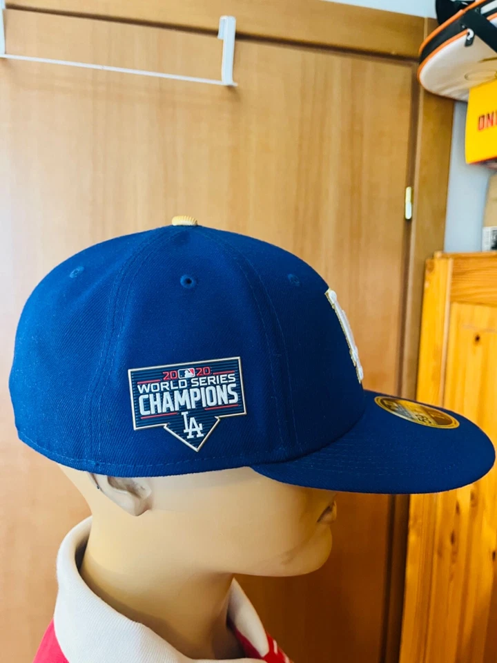 NEW ERA 59 FIFTY LOW PROFILE LA DODGERS GOLD PROGRAM FITTED MENS HAT SZ 7 3/4 - Image 2 of 4