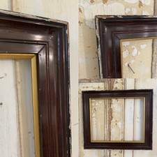 Victorian c1900s Old FRAME Brown Distressed Gold Mount Original Painting Frame