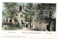 Maria-Lanzendorf, Kalvarienberg - Kapelle, Heiliges Grab - Litho ungel. 1904