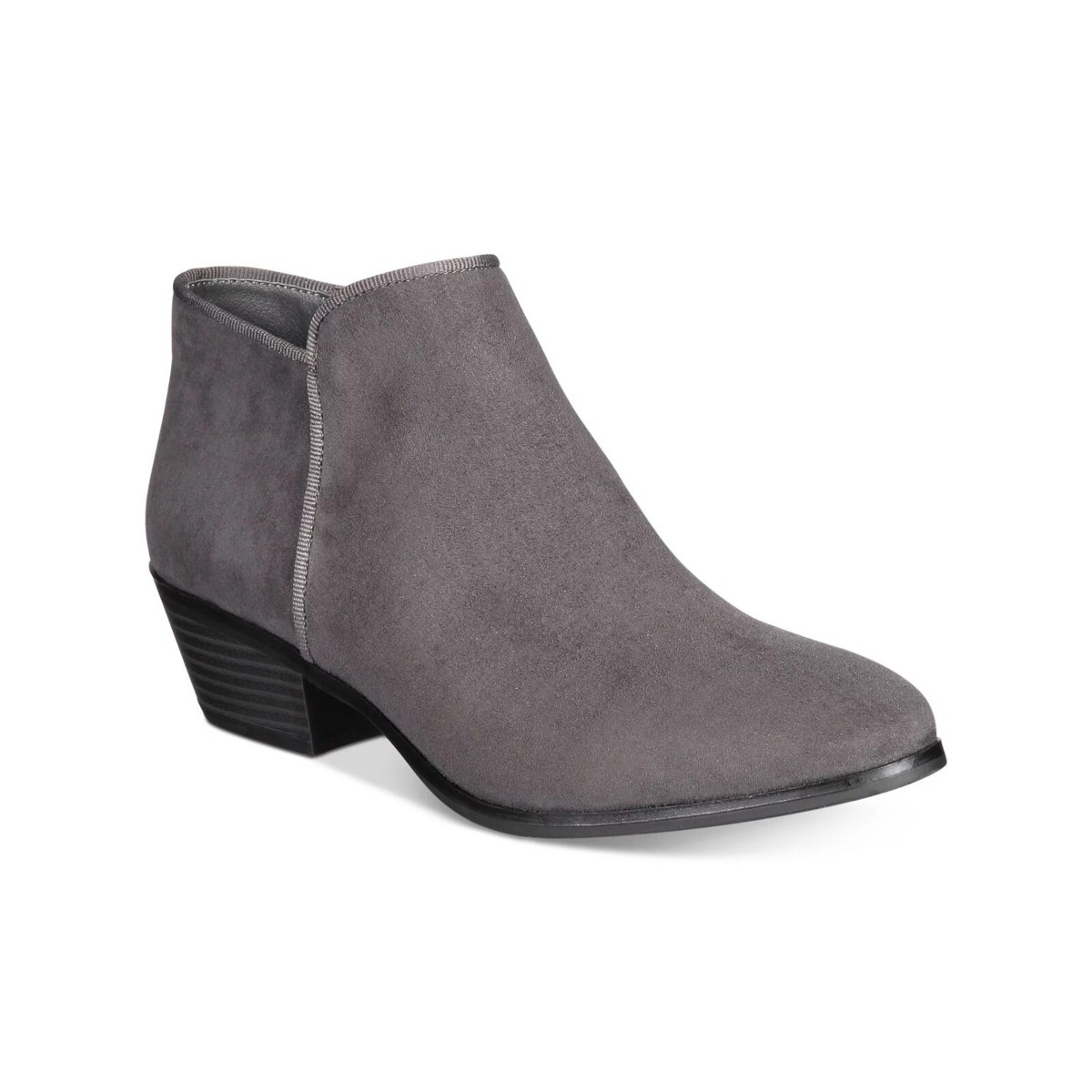 Style Womens M Charcoal Gray Slip On Ankle Booties NIB ZI2