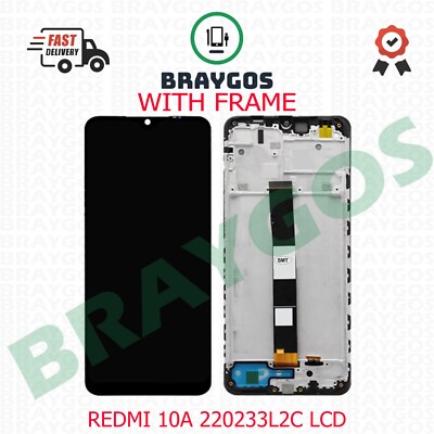 For Xiaomi Redmi 10A 220233L2C Touch Screen Digitizer LCD Display With Frame