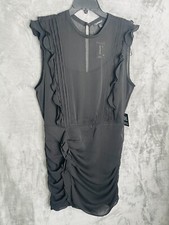 Express Women’s Black, Sleeveless  Ruffle, Sheer, Dress, Size Extra Large