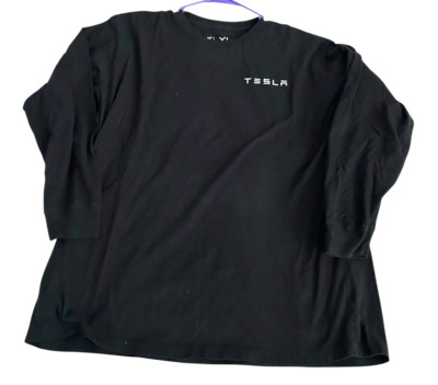 Official Tesla Black T-Shirt Long Sleeve Men Size XL Electric Car Elon Musk Logo
