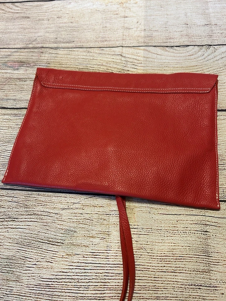 Bolso Clutch Rojo Zara 100% Cuero-Nuevo Foto 4 de 4