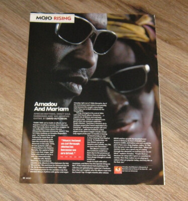 Amadou And Mariam original ONE magazine clipping page PHOTO article