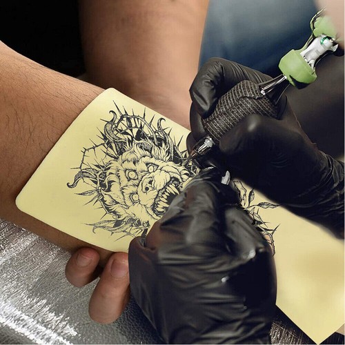 Tattoo Practice Skin 5pcs 12X8" 3Mm Thick Double Sided Tattoo Fake Skin Beige - Picture 7 of 13