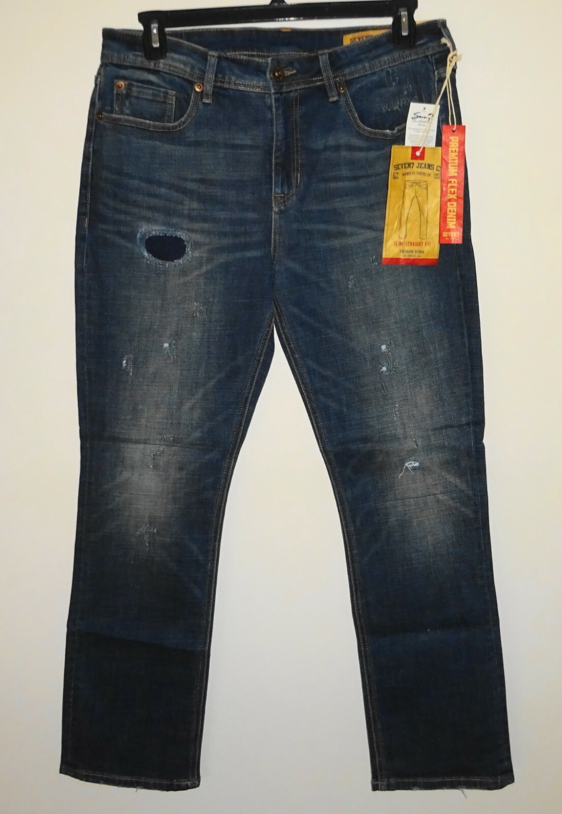 Seven 7 Mens Blue Jeans Slim Straight Tiendamia Com