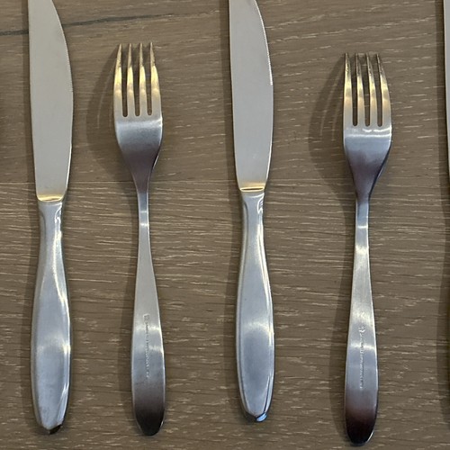 J A Henckels Intl. Dinner Forks + Knives Gem Satin Stainless Flatware Lot of 6 - Picture 20 of 24