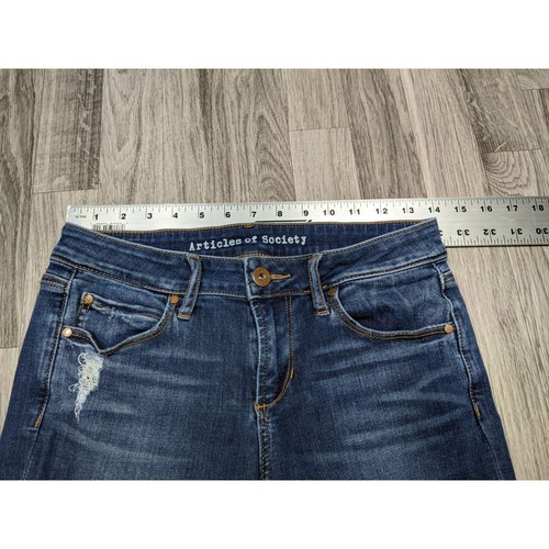 Articles Of Society Womens Size 26 Distressed Skinny Whiskered Denim Blue Jeans - 第 8/12 張圖片
