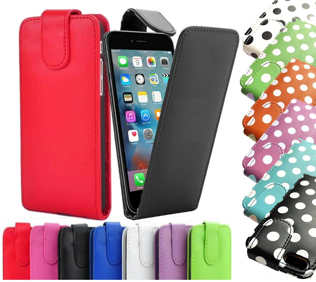 For iPhone 5 / 5G / 5S / SE (2016) Vertical Flip Down Case / Cover PU Leather | eBay