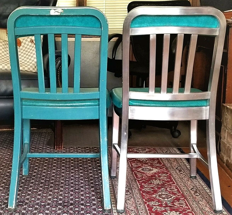 SILLA MCM, Emeco Navy Officers #1022, Vintage Moderna, 4 Disponibles, 33"t Foto 4 de 4